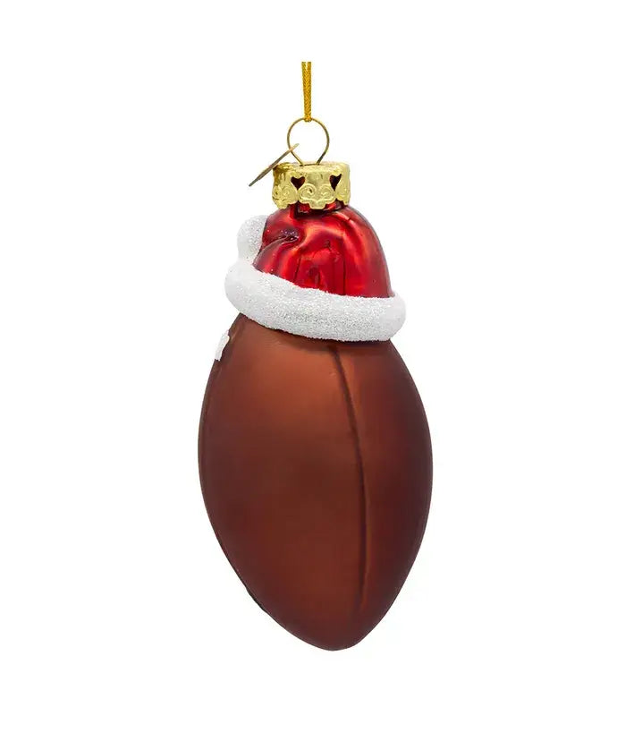 Noble Gems Football W/Santa Hat Ornament