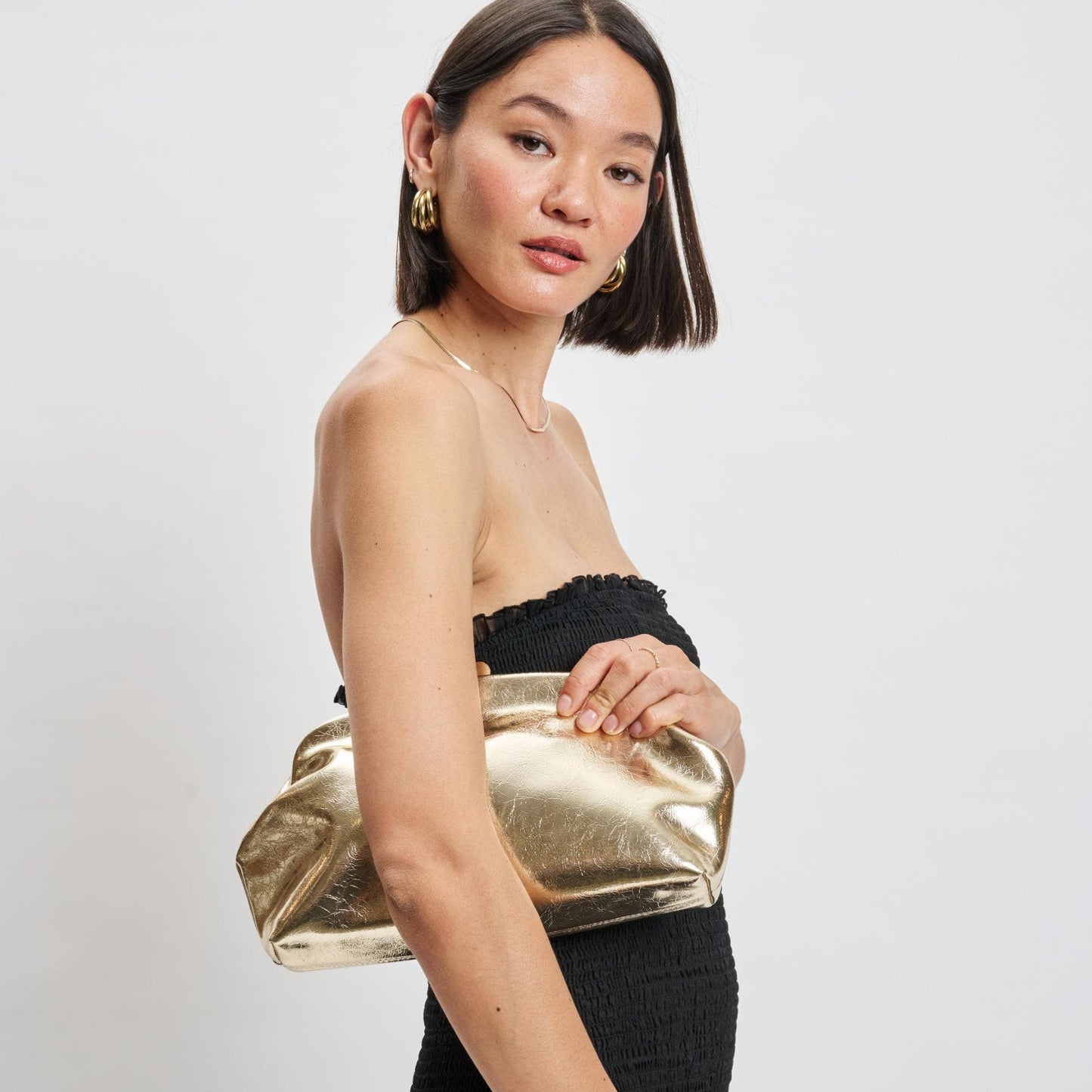 Camille Clutch Handbag: Gold