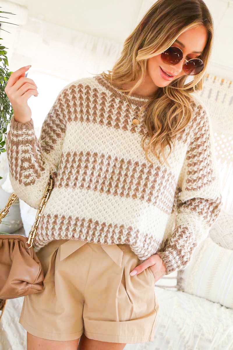 Mocha Round Neck Sweater