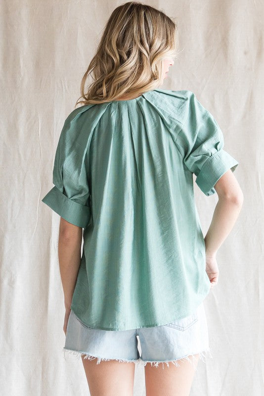 Glossy Hook Neck Top