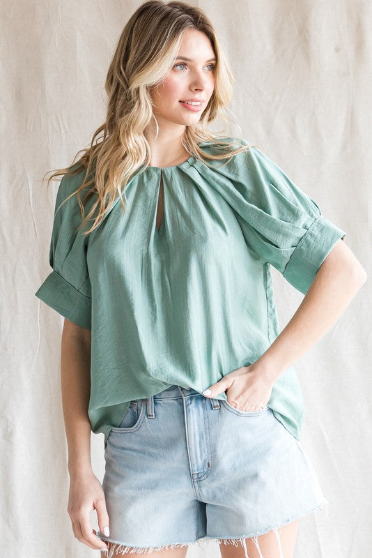 Glossy Hook Neck Top