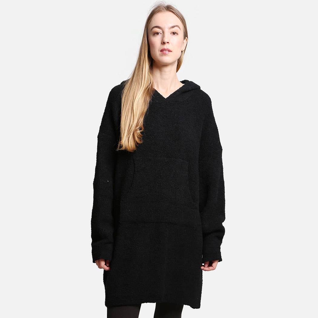 Blanket Hoodie w/Pocket-Black