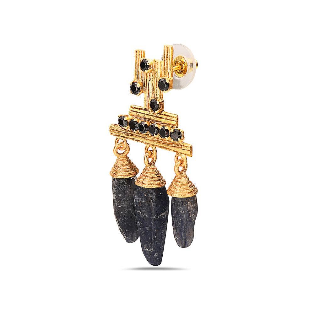 Black Agate Dangle Earring
