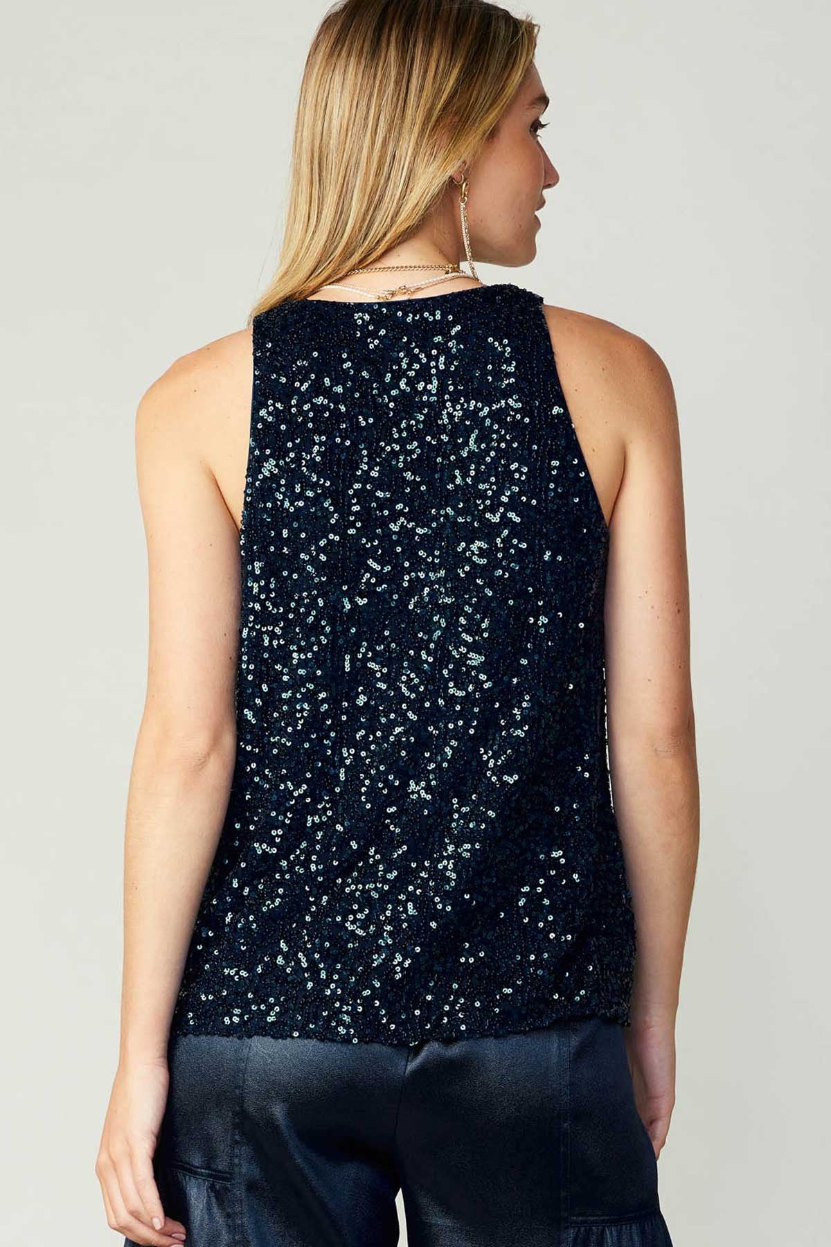 Sapphire Blue Sequin Top