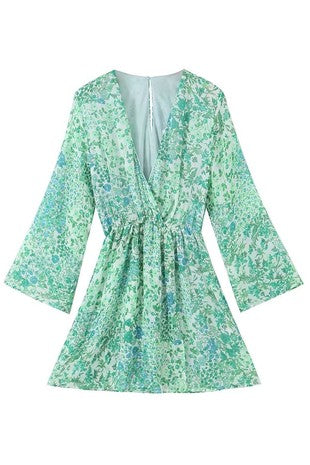 FINAL SALE Floral Long Sleeve Romper