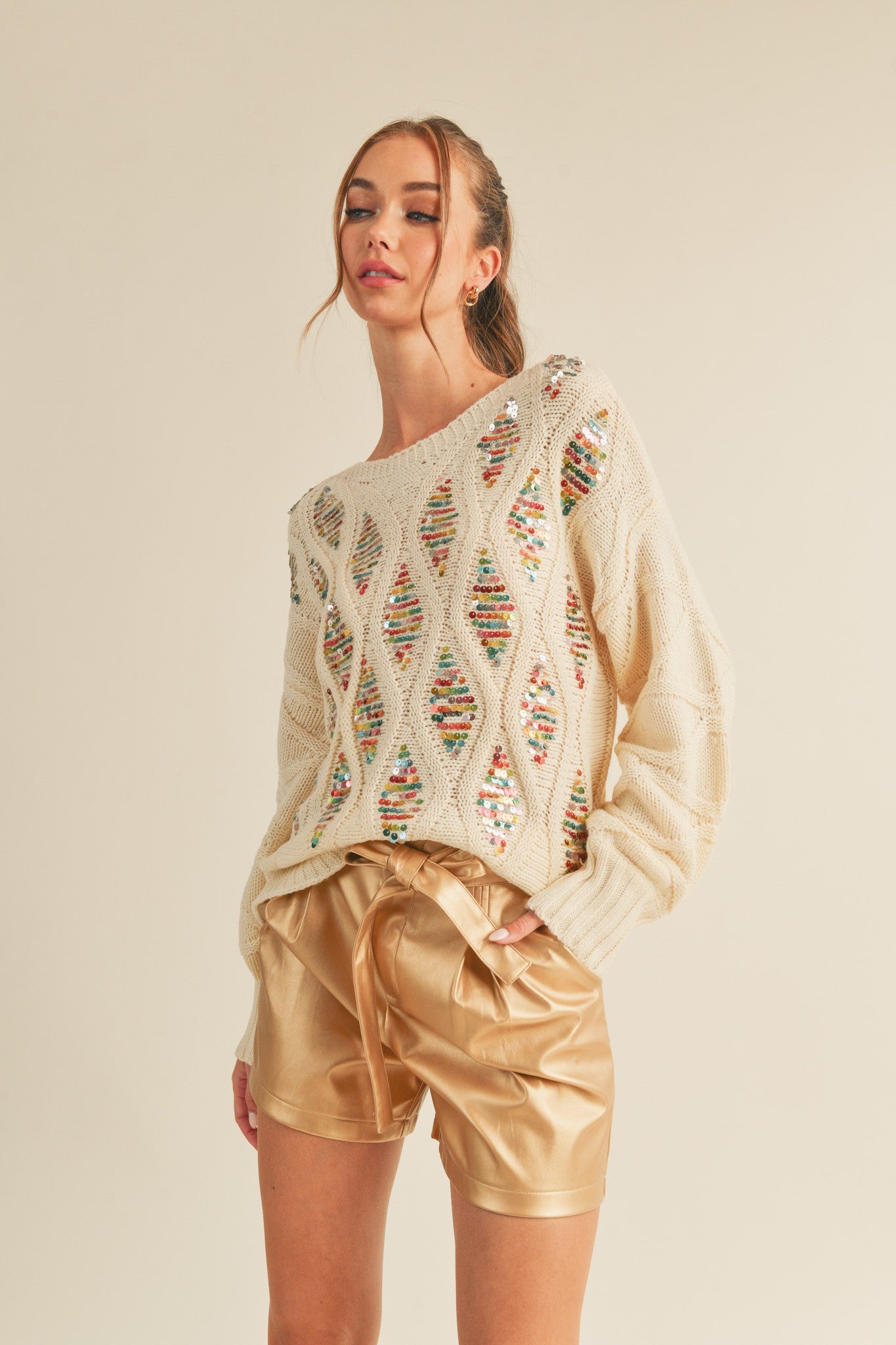 Sequin Embellished Sweater