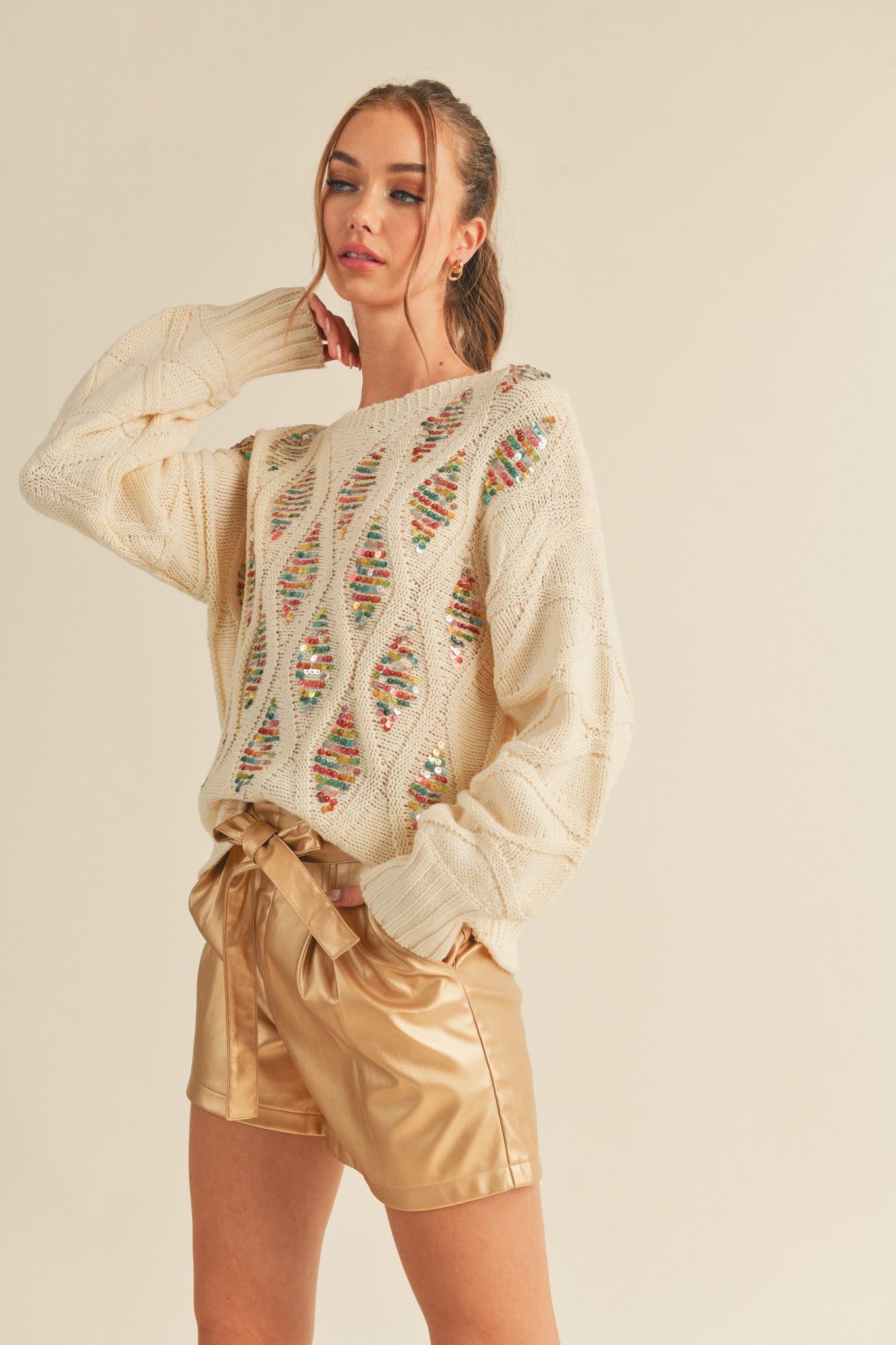 Sequin Embellished Sweater