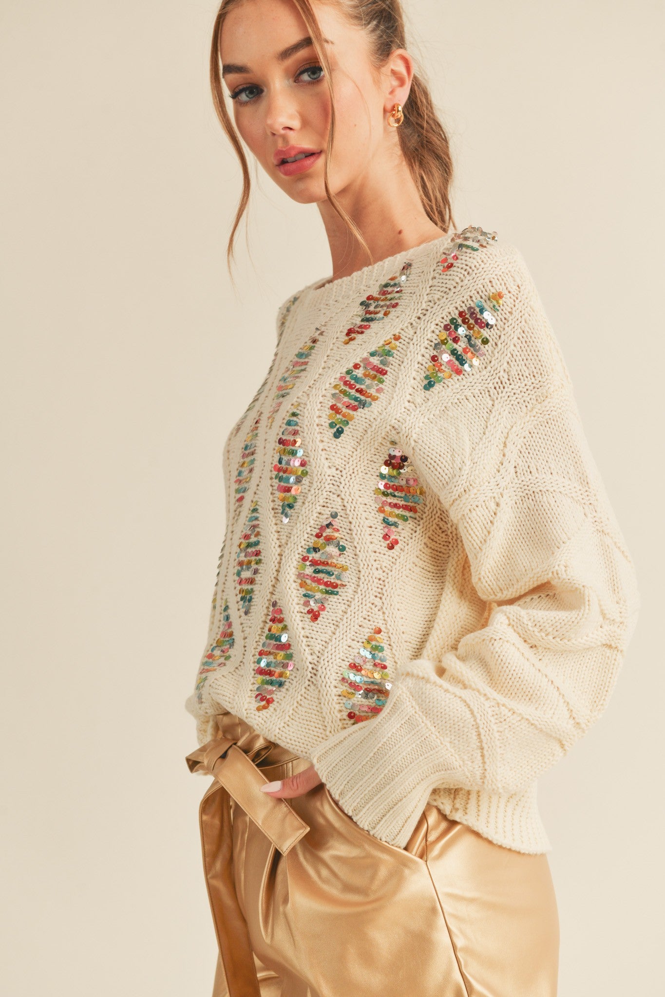 Sequin Embellished Sweater