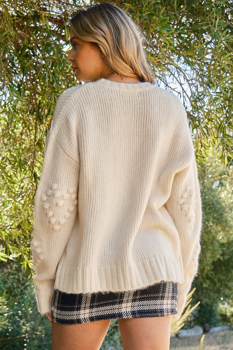 Heart Pompom Sweater