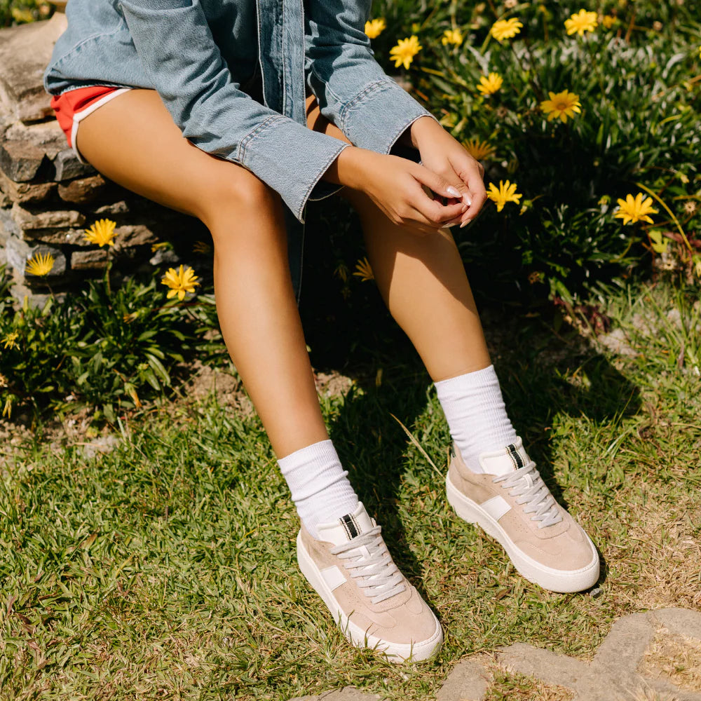 Stacey Suede Sneaker- Soft Beige