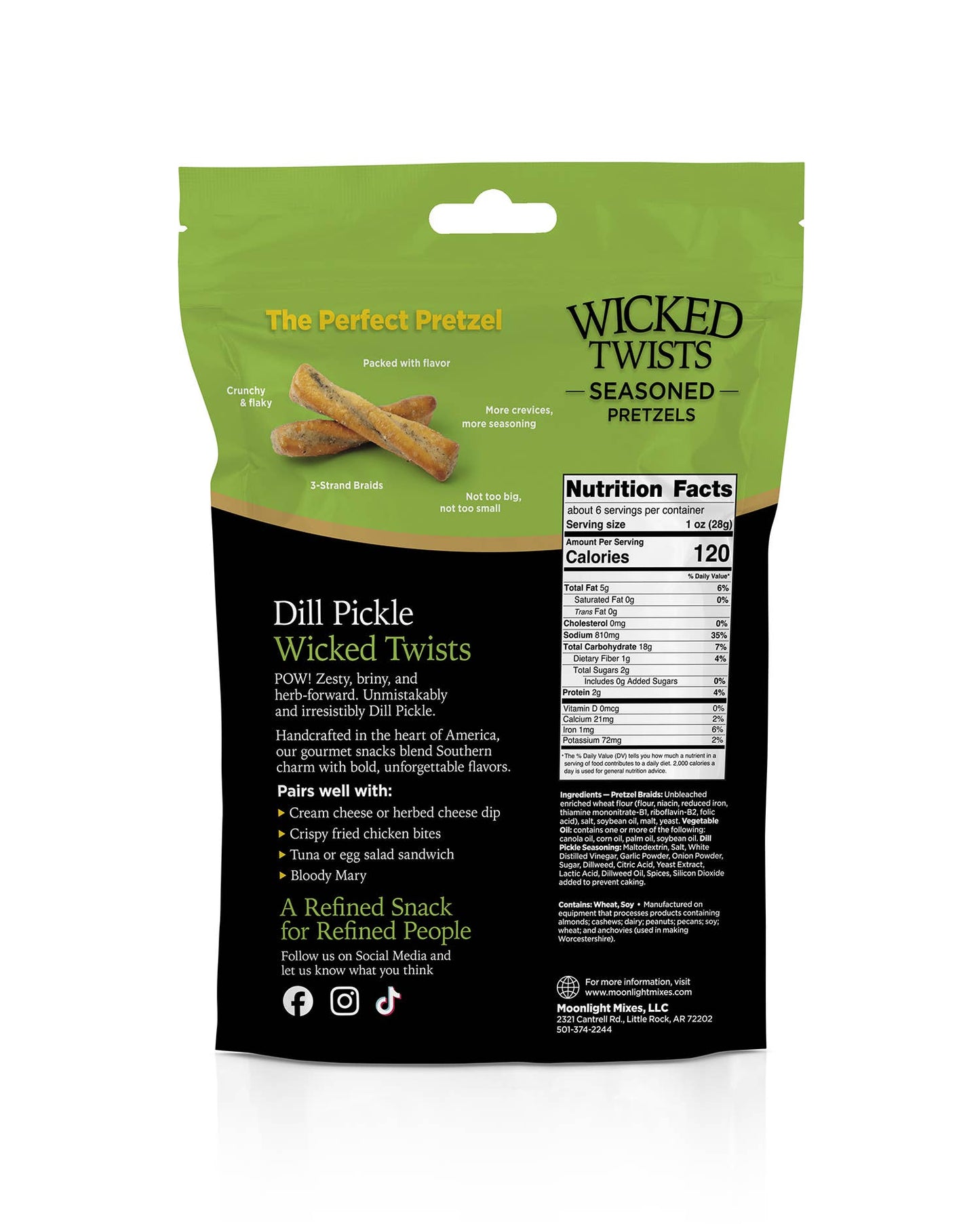 Wicked Twist Dill Pickle Seasoned Pretzels