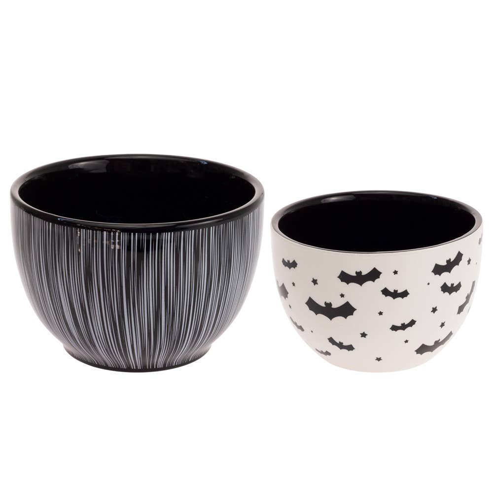Halloween Bats set of Ceramic Bowls