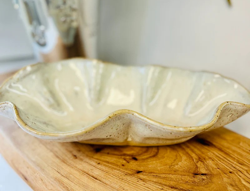 Etta B Flutter Dish-Chantilly Cream
