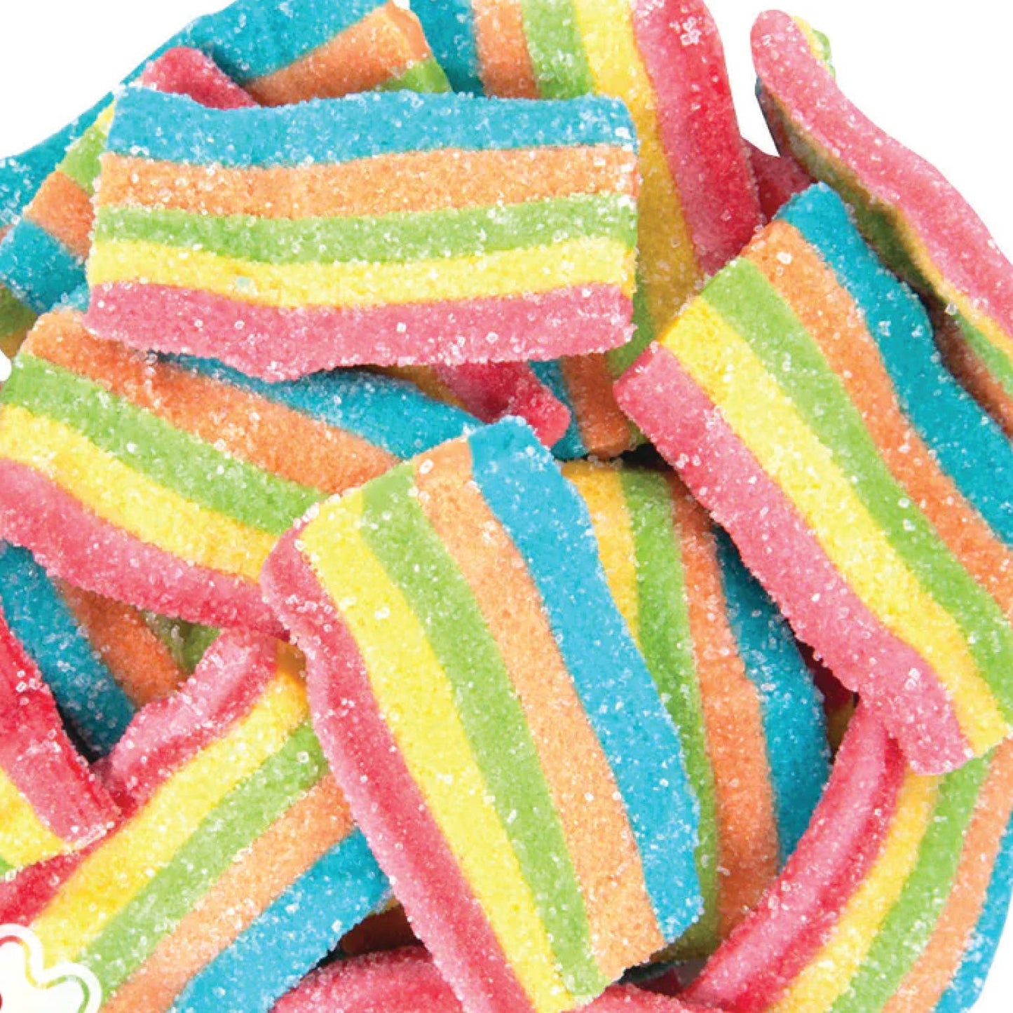 Sour Sanded Rainbow Belt Bites Candy