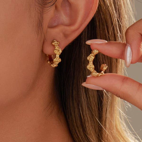 Sabrina Rose Huggie Hoops-Gold