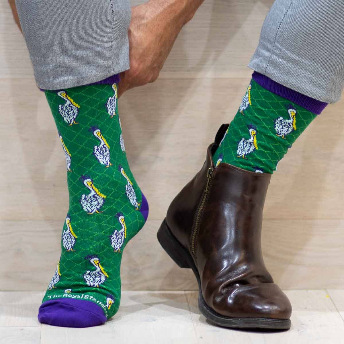 Men's "Mardi Gras Pelican" Socks