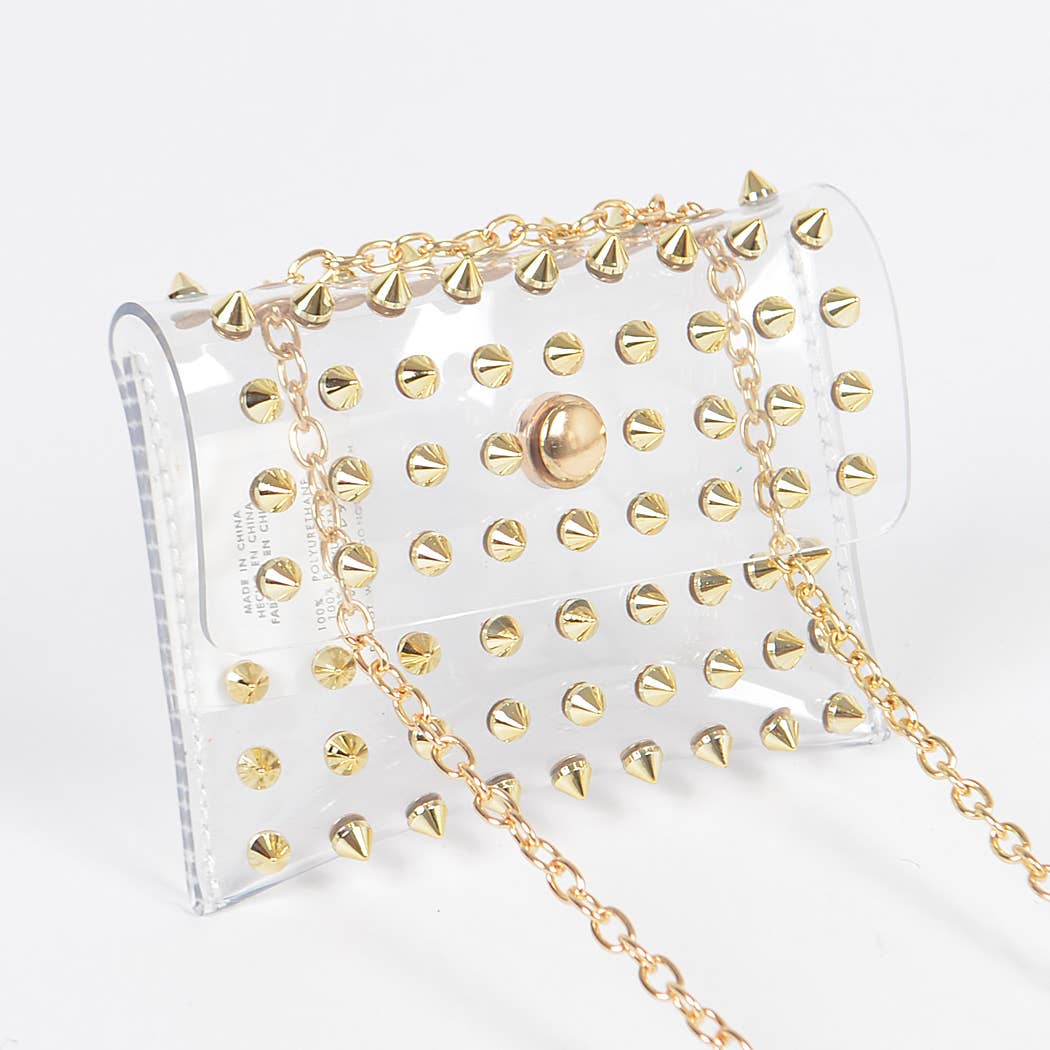 Full Spike Clear Mini Bag: Silver