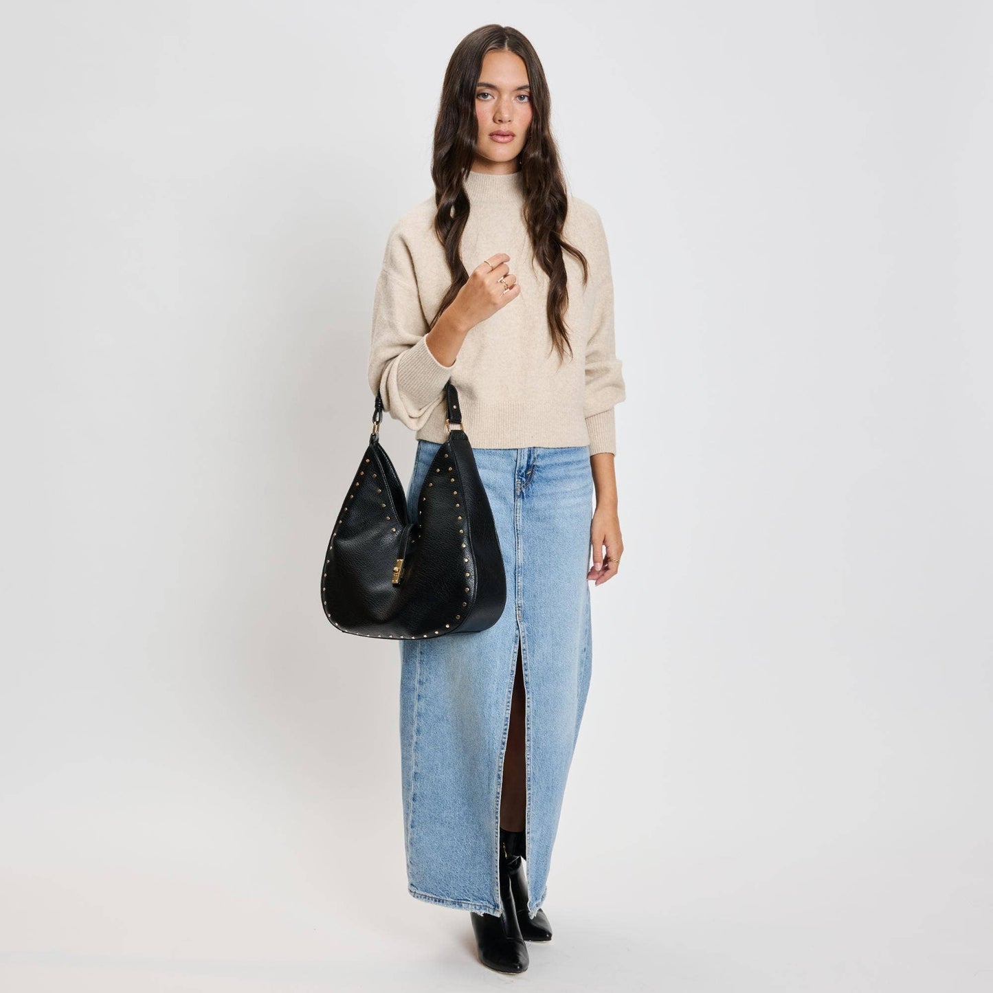 Olivia Hobo Handbag: Black