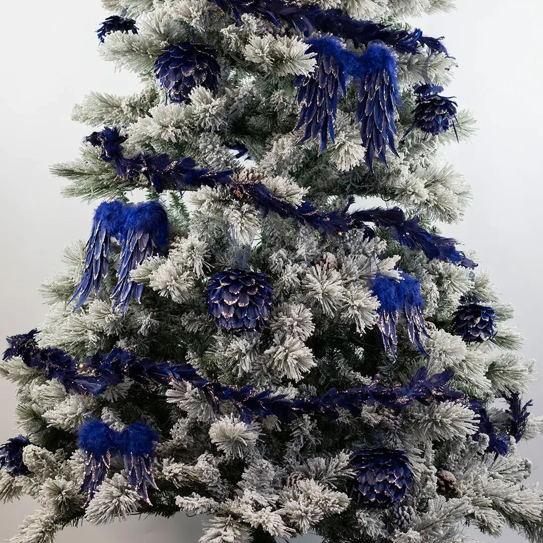 Navy Blue Feather Christmas Ornament