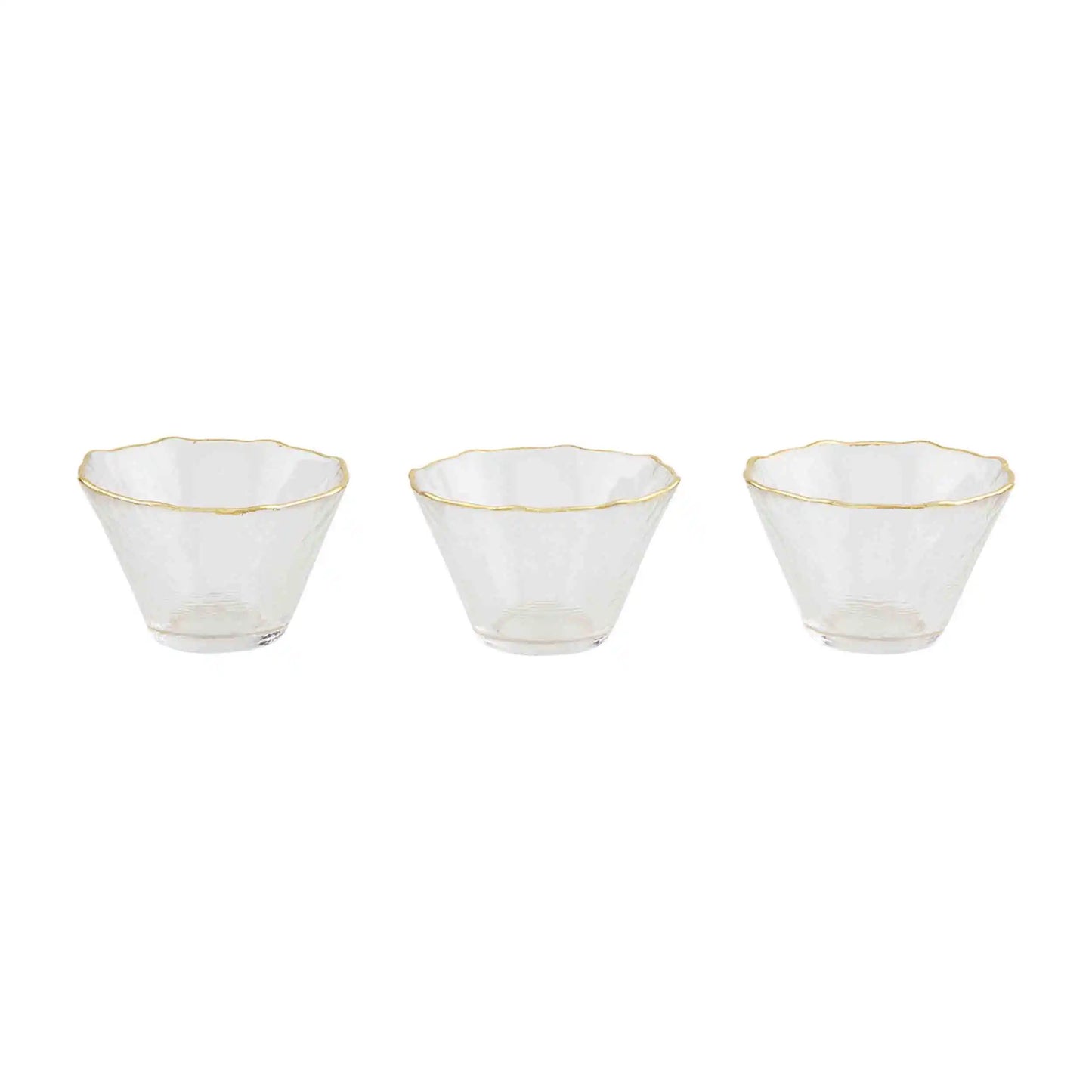 Gold Edge Glass Ramekin Set