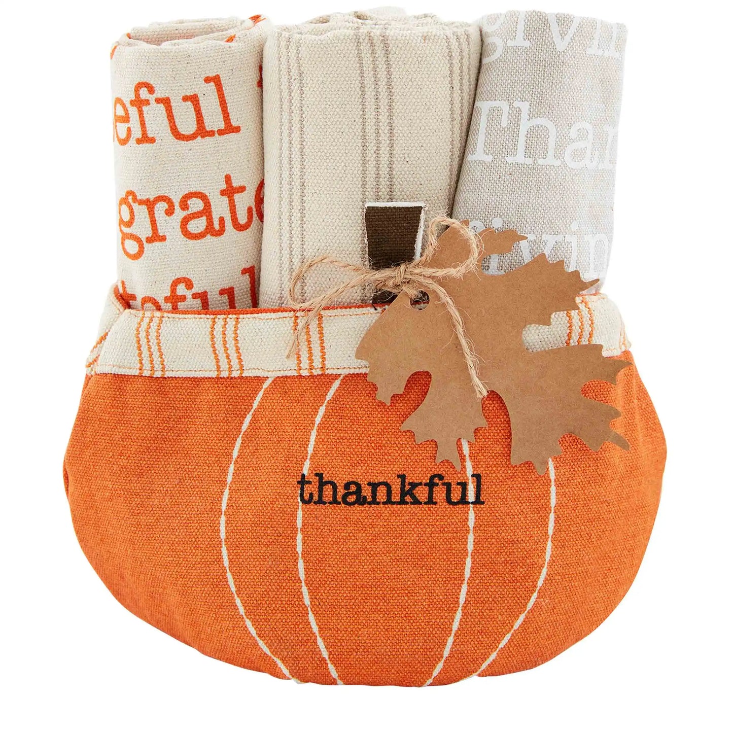 "Thankful" Pumpkin Towel Set