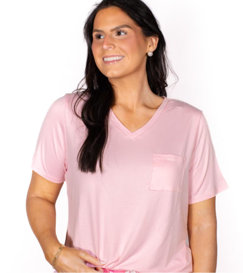 Sutton Bow Shorts & Tee Pajama Set