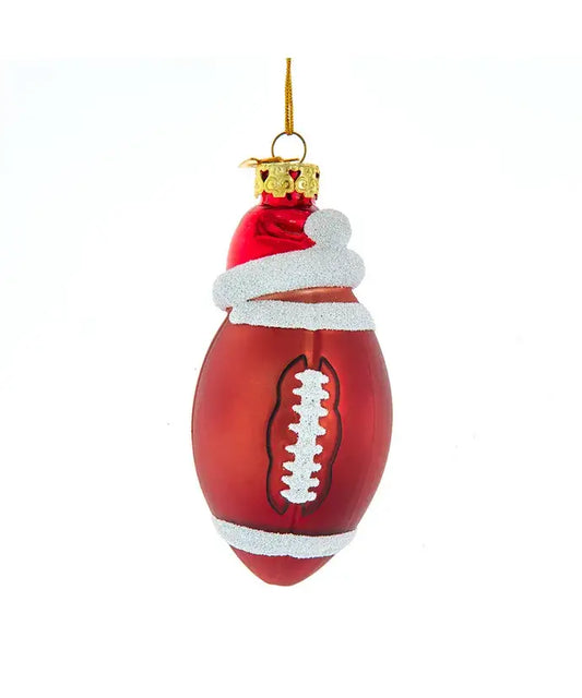 Noble Gems Football W/Santa Hat Ornament