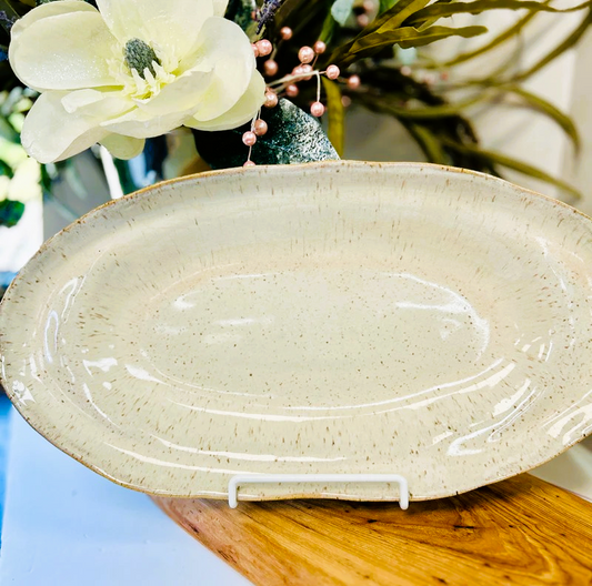 Etta B Long Oval Dish-Chantilly Cream