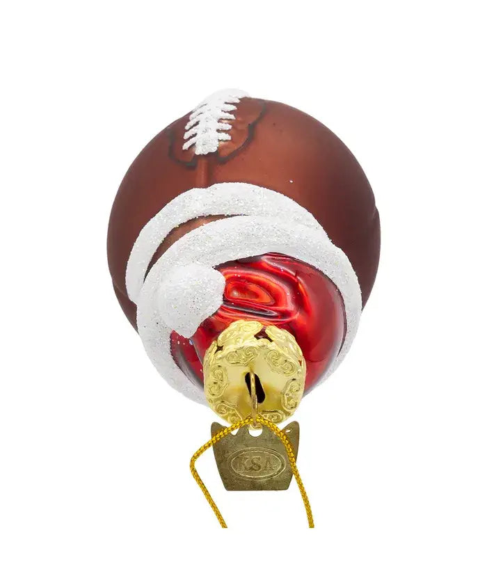 Noble Gems Football W/Santa Hat Ornament