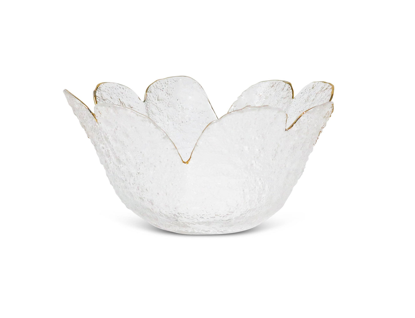 Flower Shaped Bowl with Gold Rim: Medium