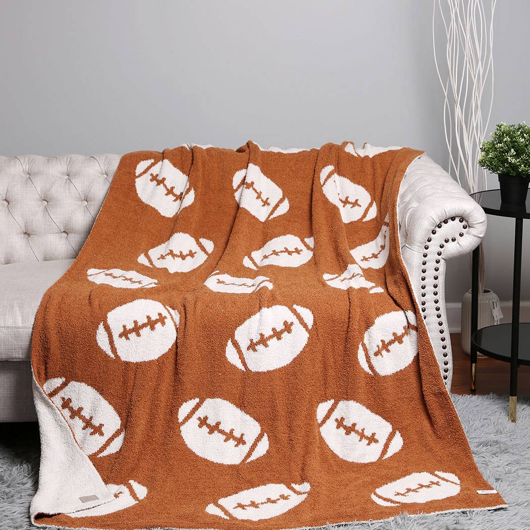 Football Pattern Comfort Throw Blanket