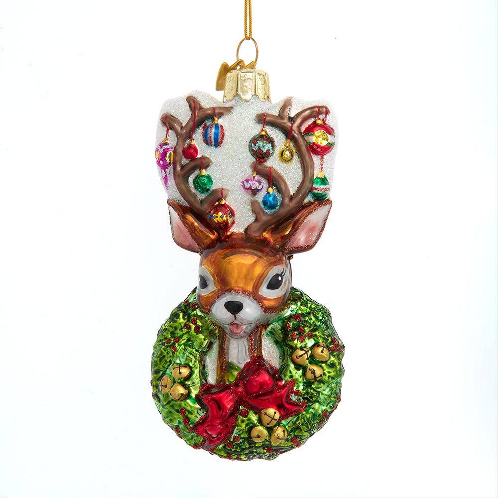Noble Gems™ Traditional Deer W/ Wreath Ornament