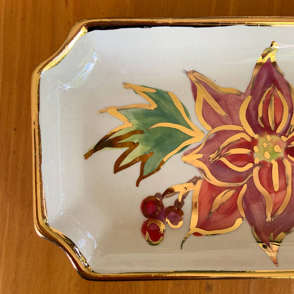 Poinsettia Orleans Tray: Large