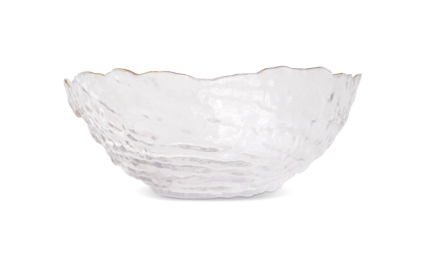 8.5"D Glass Bowls With Gold Trim