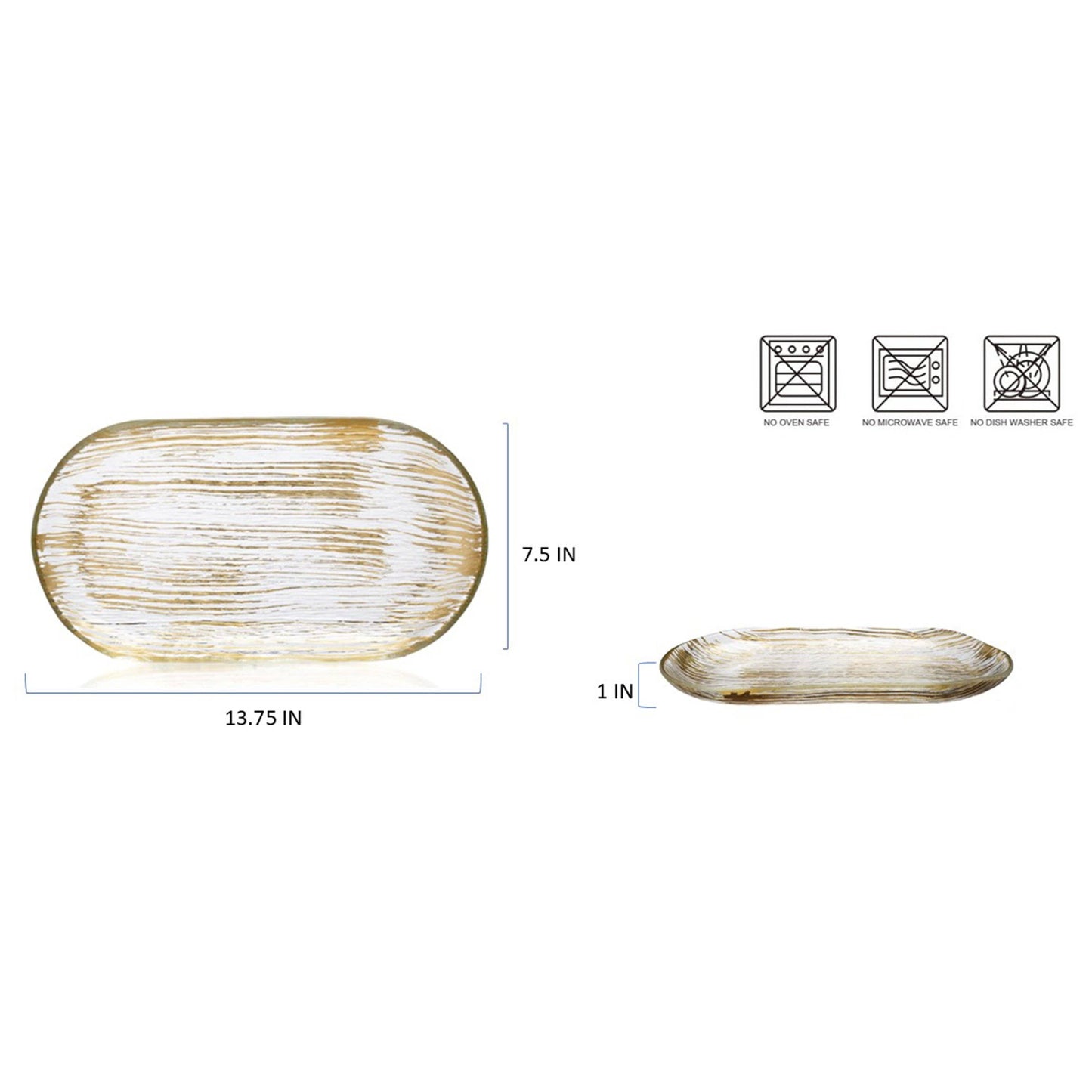 Penia Gold Foil Stripes- Platter