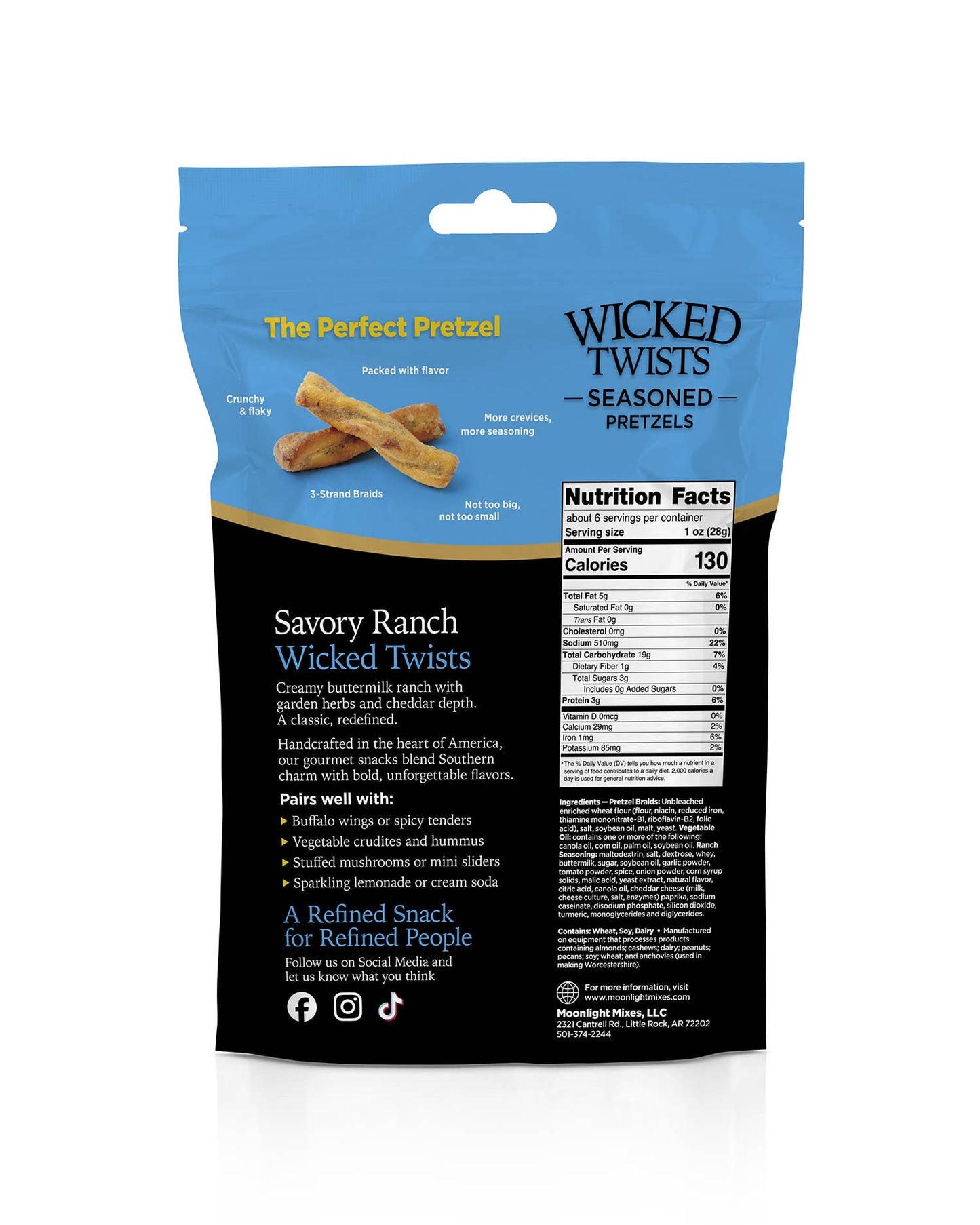 Wicked Twist Savory Ranch Seasoned Pretzels