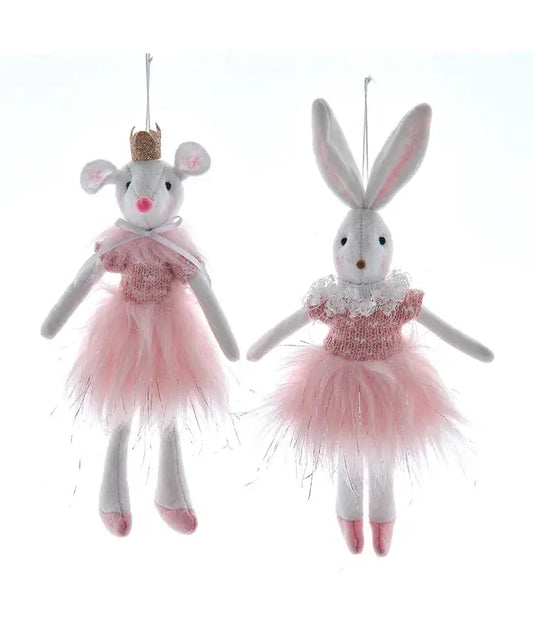 Holiday Ballet Ornament- MOUSE, RABBIT