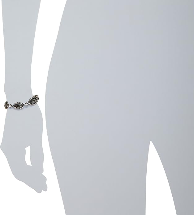 Sorrelli Midnight Moon Oval Cluster Bracelet