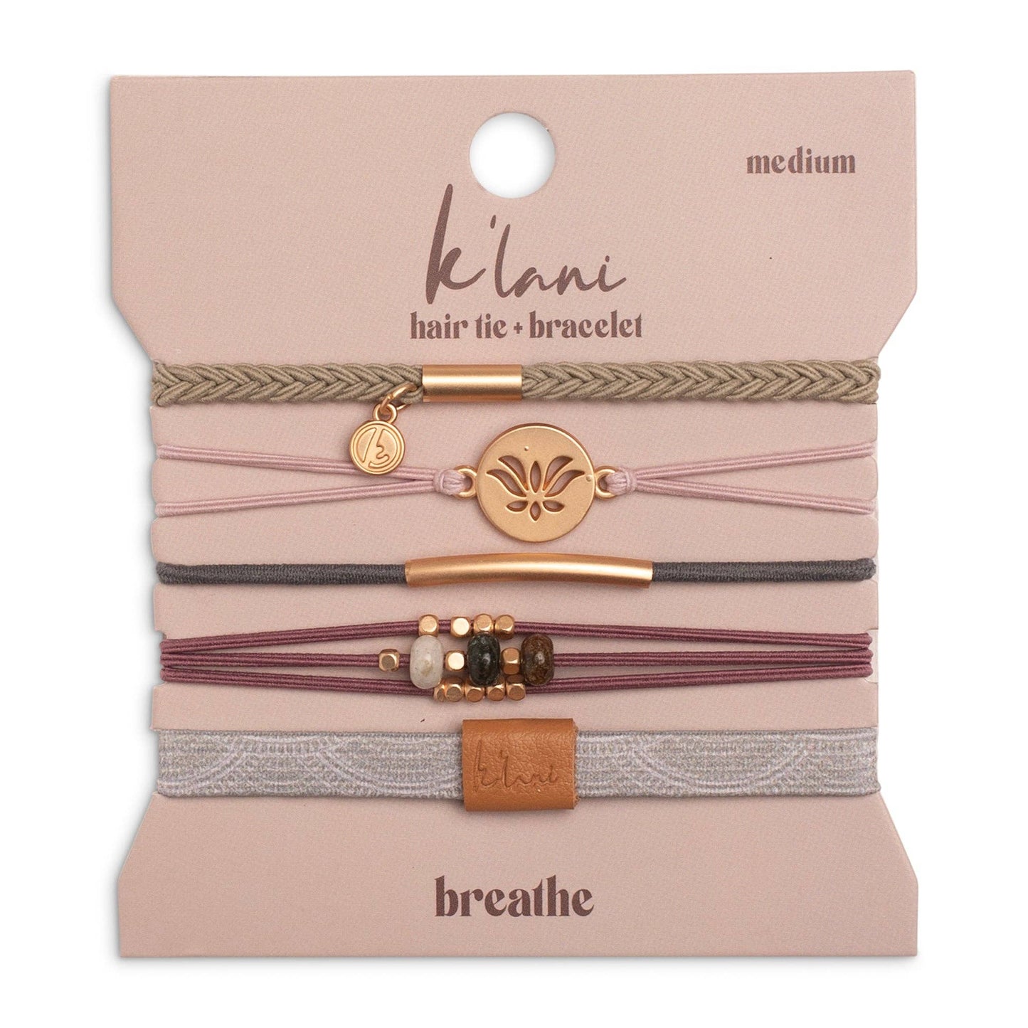 K'lani Medium Hair Tie Bracelets - Breathe