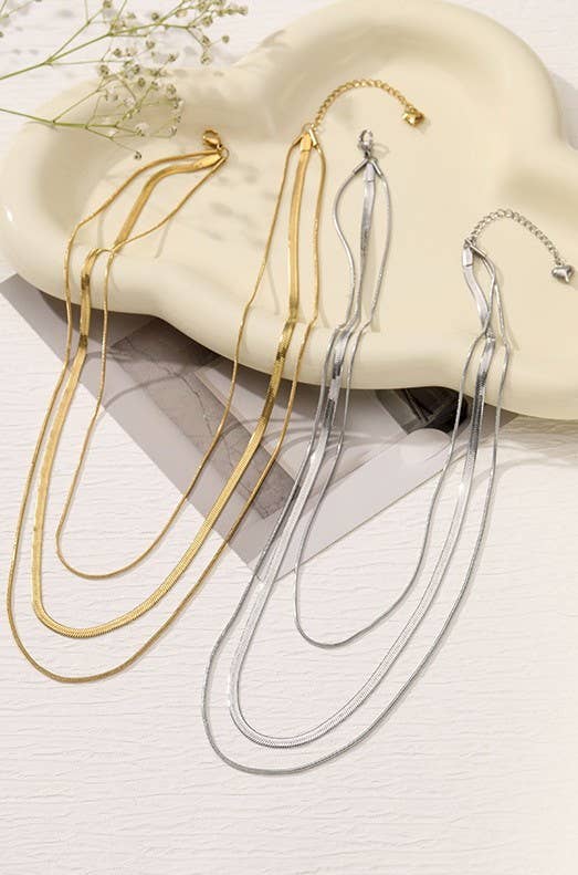 Chloe Chain Layer Necklace-Gold