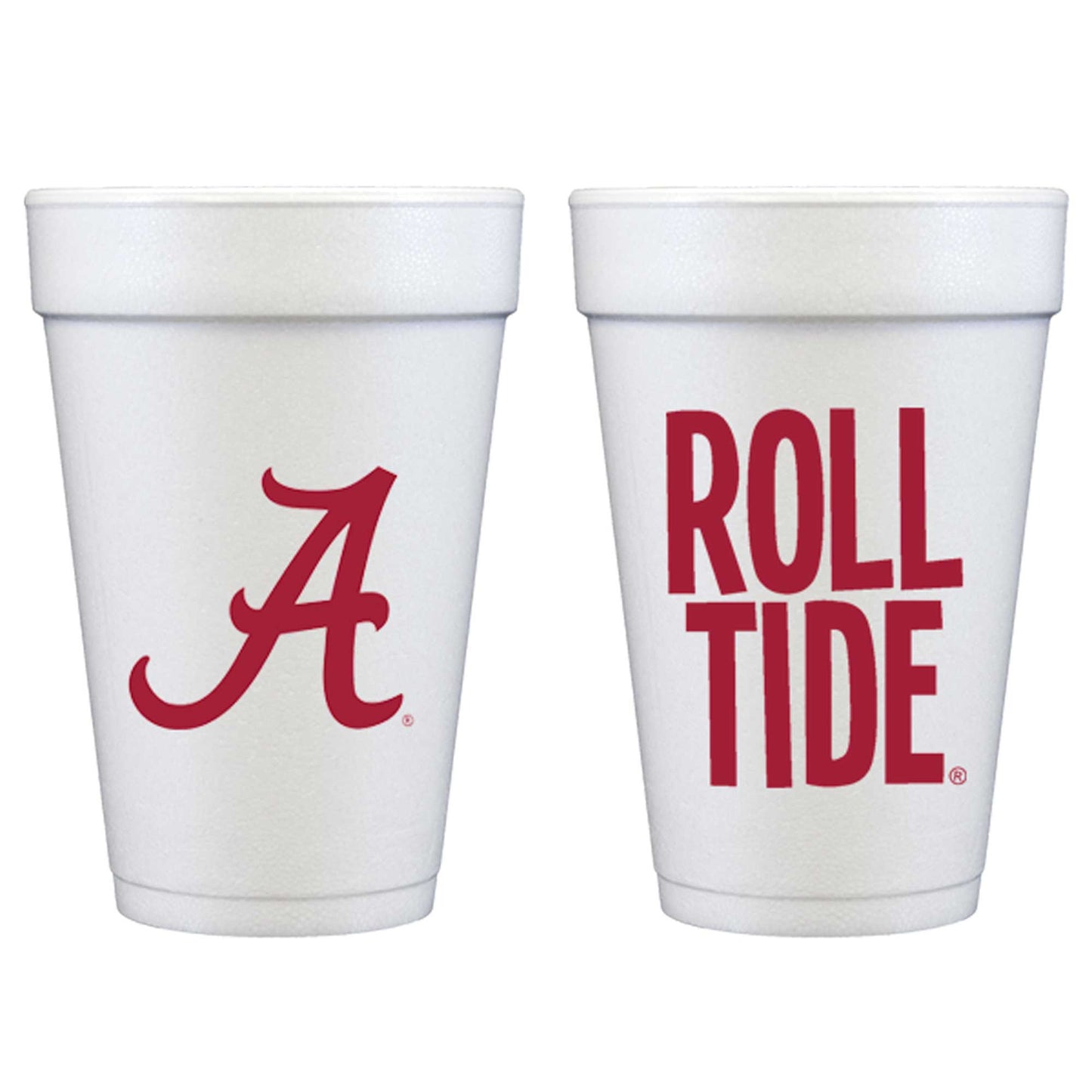 Set of 10 Foam Cups - University of Alabama