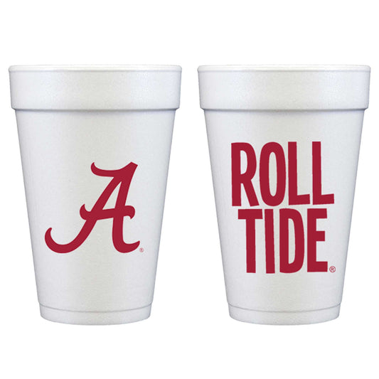 Set of 10 Foam Cups - University of Alabama