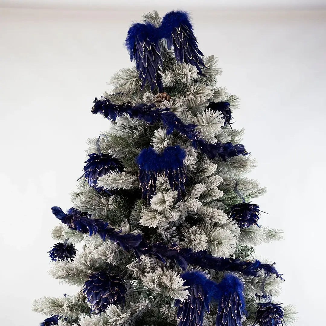 Navy Blue Feather Christmas Ornament