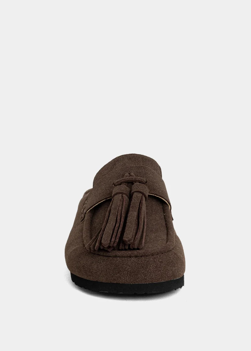 Ariana Brown Suede Clog Sandal