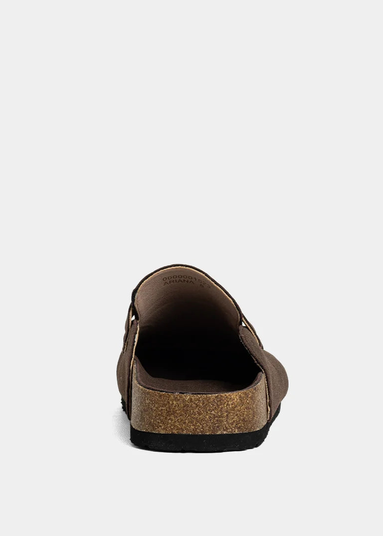 Ariana Brown Suede Clog Sandal