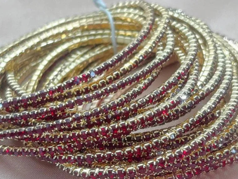 Final Sale Coastal Grit Shimmer Bracelet Set of 12-Ruby