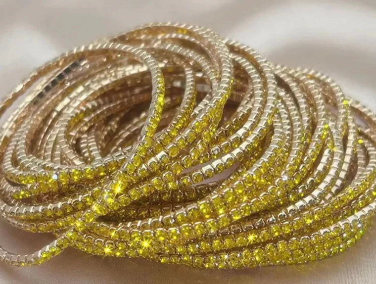 Final Sale Coastal Grit Shimmer Bracelet Set of 12-Yellow