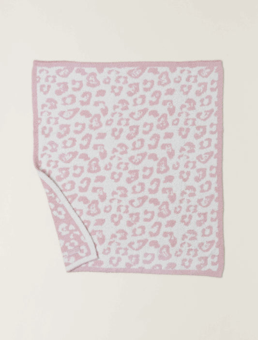 Barefoot Dreams CozyChic Barefoot In The Wild Baby Blanket-Pink/Cream