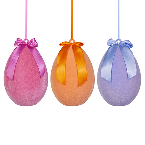 16” Sherbet Flocked Hanging Egg