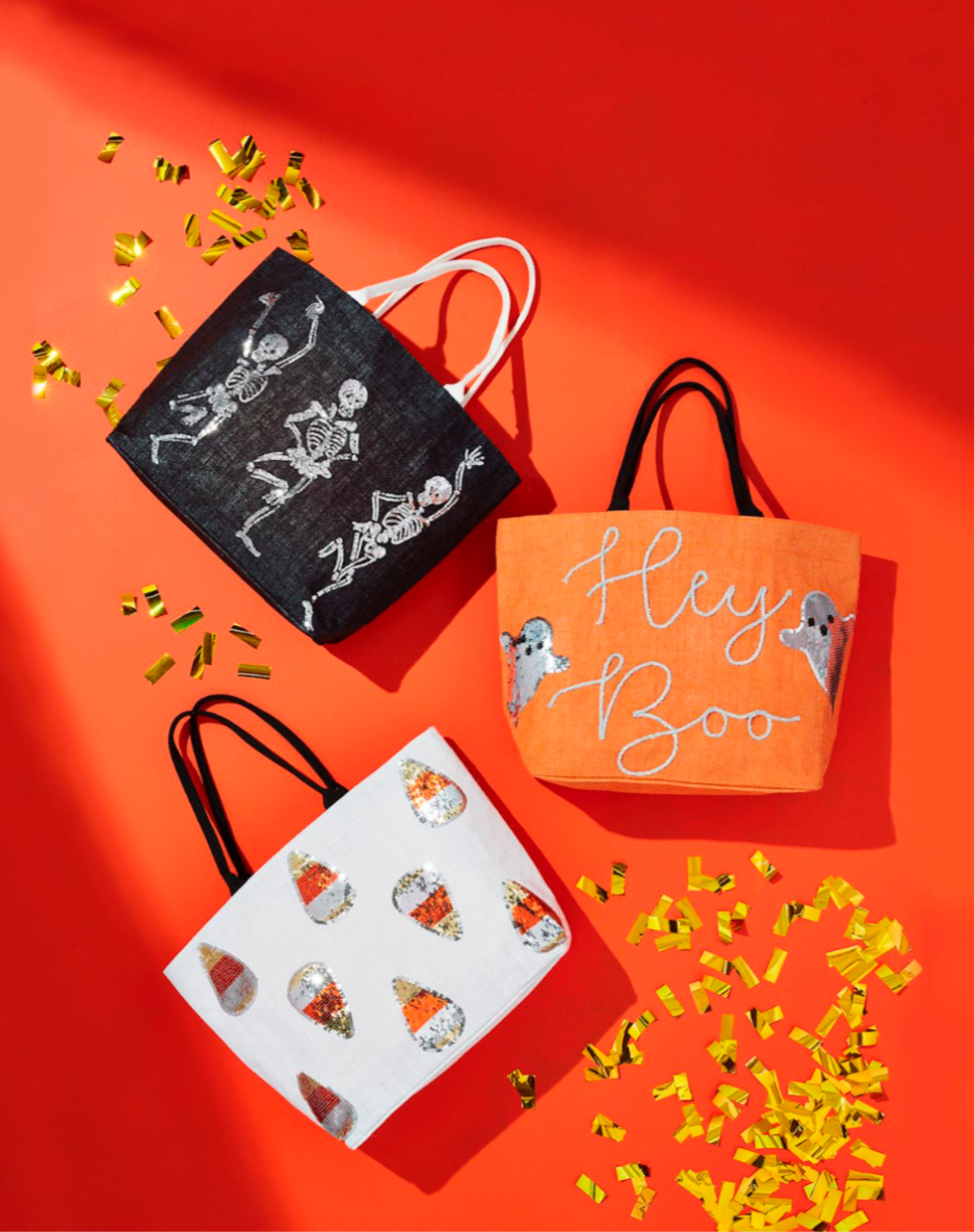 Halloween Sparkle Totes-Hey Boo